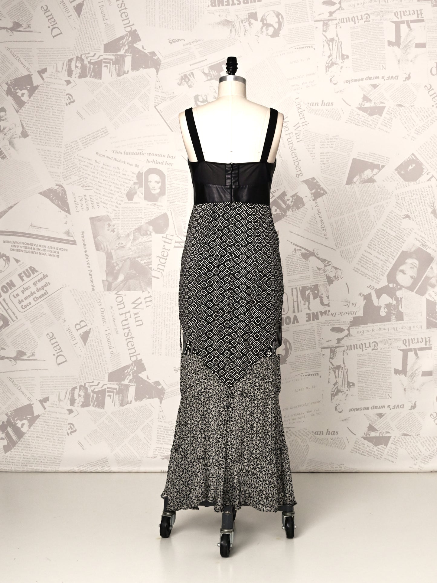 DVF - Leather Bust Maxi Dress