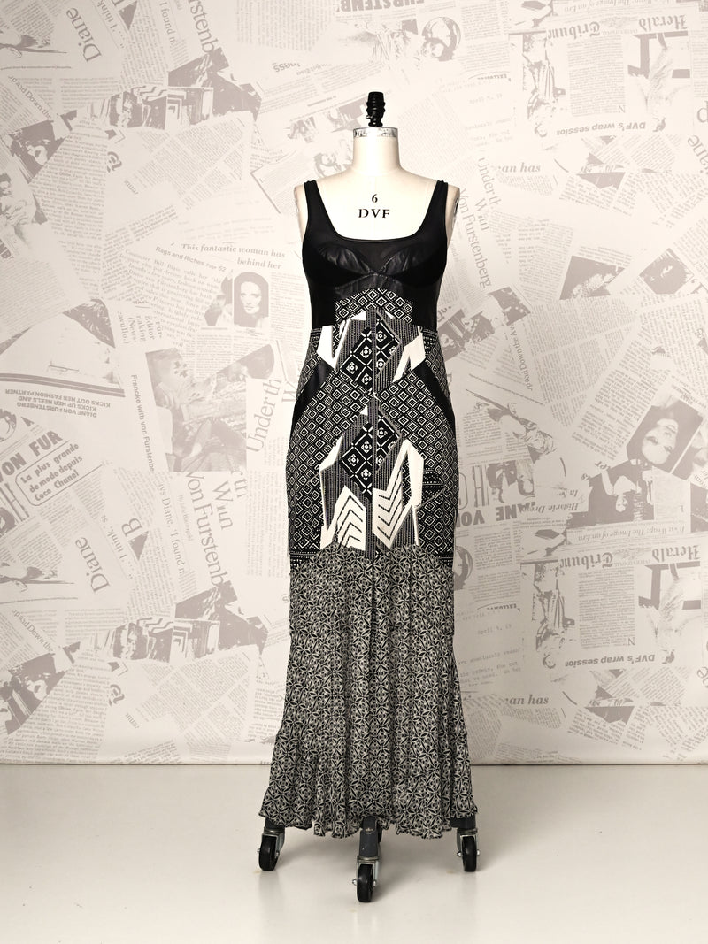 fitted lace wedding dress Dvf - Leather Bust Maxi Dress