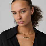 Large 14k Gold InCharge Necklace, full length front view