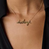 Large 14k Gold InCharge Necklace, close-up