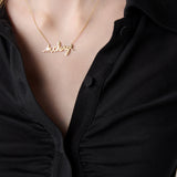 Small 14k Gold InCharge Necklace, close-up