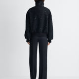 Shay Tweed Jacket in Black, back view