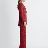 Parson Crinkle Satin Blazer in Huntress Red, side view