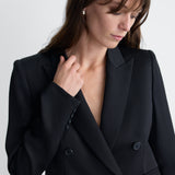 Marina Satin Jacket in Black, close-up