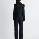Marina Satin Jacket in Black, back view