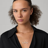 Large Diamond InCharge Necklace in Gold, full length front view