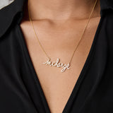Large Diamond InCharge Necklace in Gold, close-up