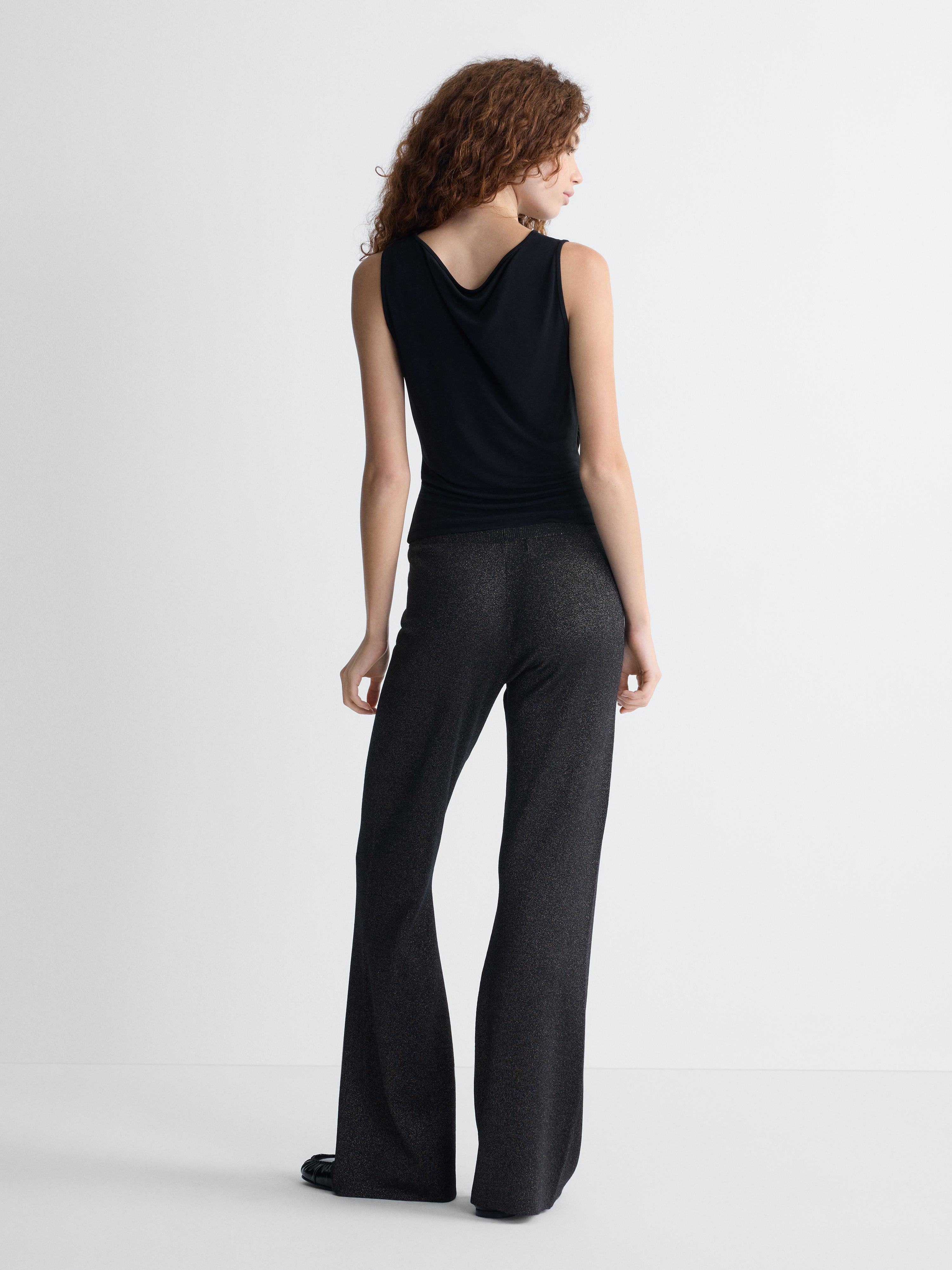 Lianna Knit Pant in Black, back view