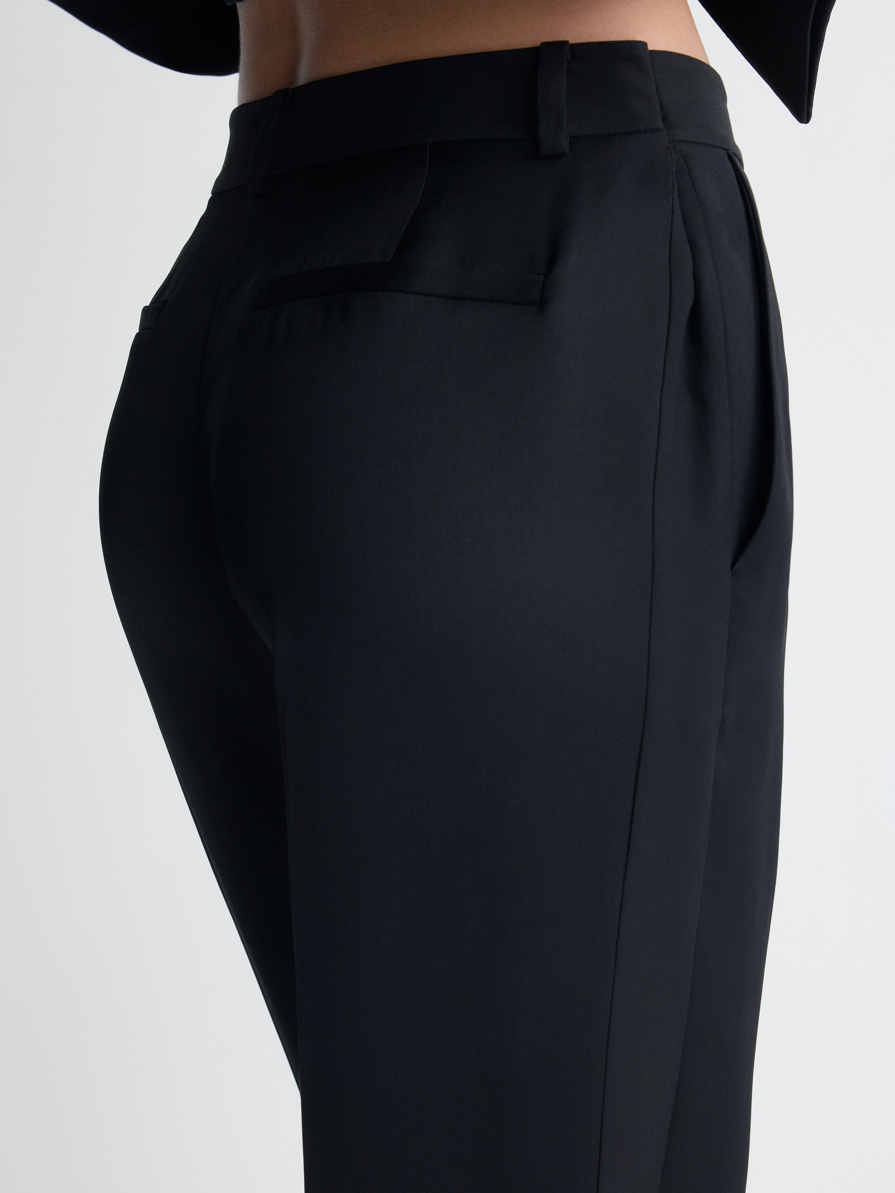 Maddie Satin Pant in Black, close-up