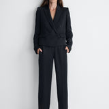 Maddie Satin Pant in Black, alternate pose