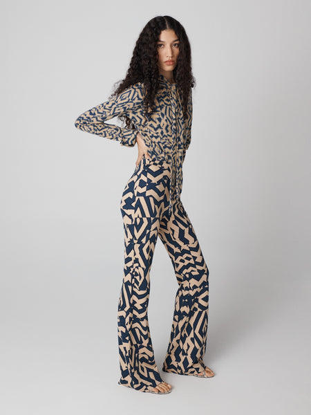 【Diane von Furstenberg】 Brooklynプリントジャージフレアパン Brooklyn Pants – Diane von Furstenberg