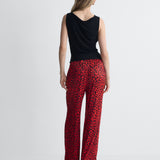 Alexander Crinkle Satin Pant in Huntress Red, back view