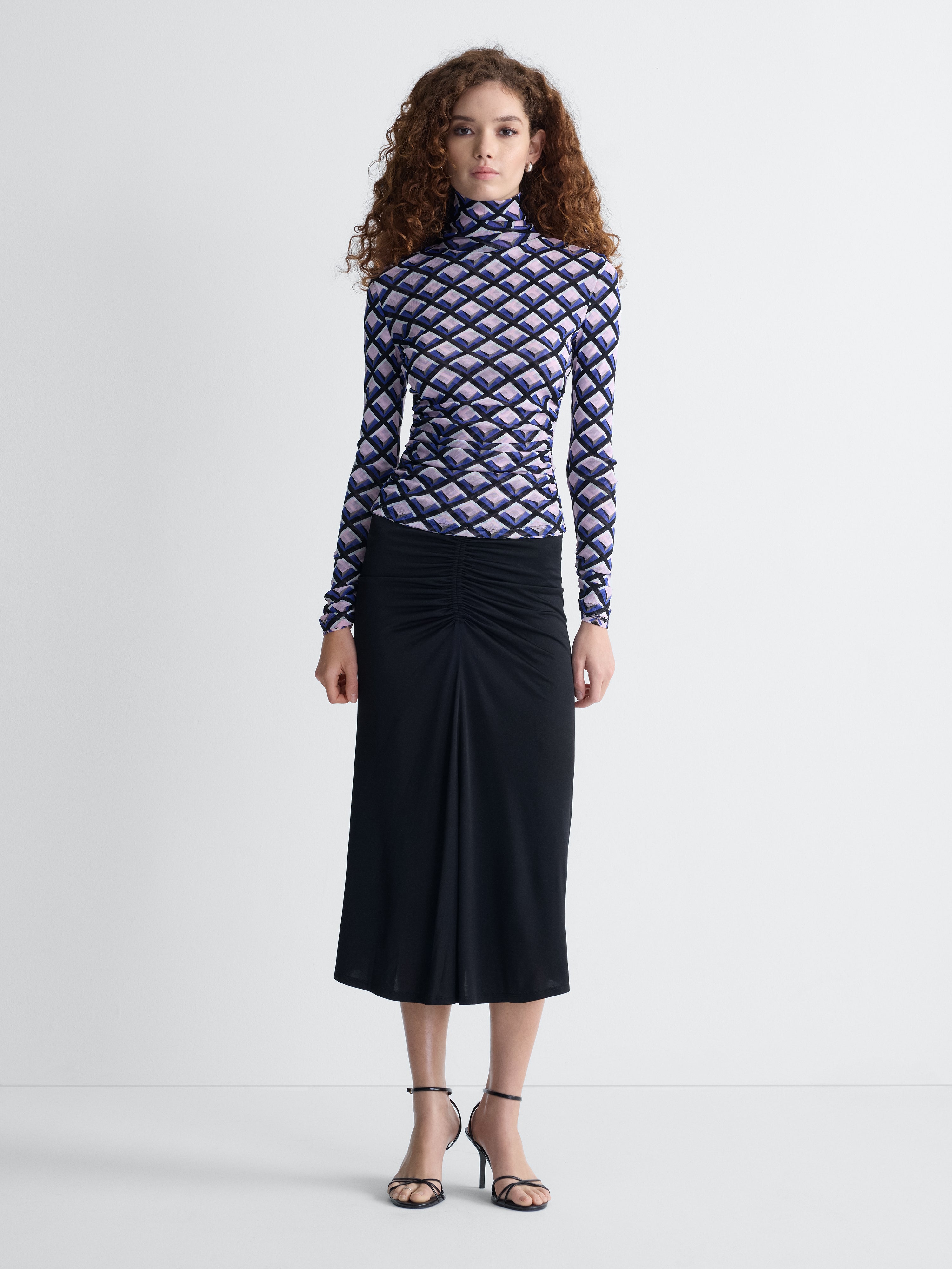 Simi Jersey Skirt in Black, full length front view