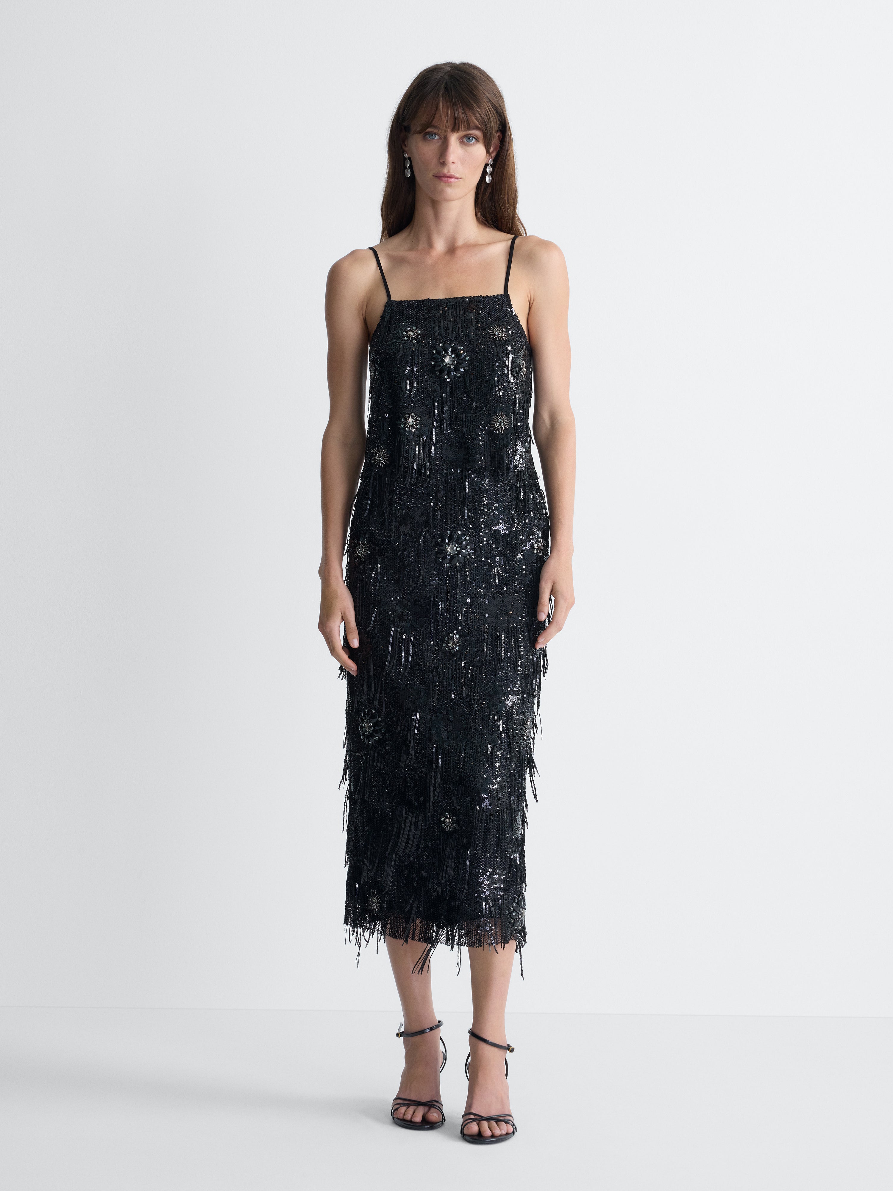 Vanna Tulle Skirt in Black, full length front view