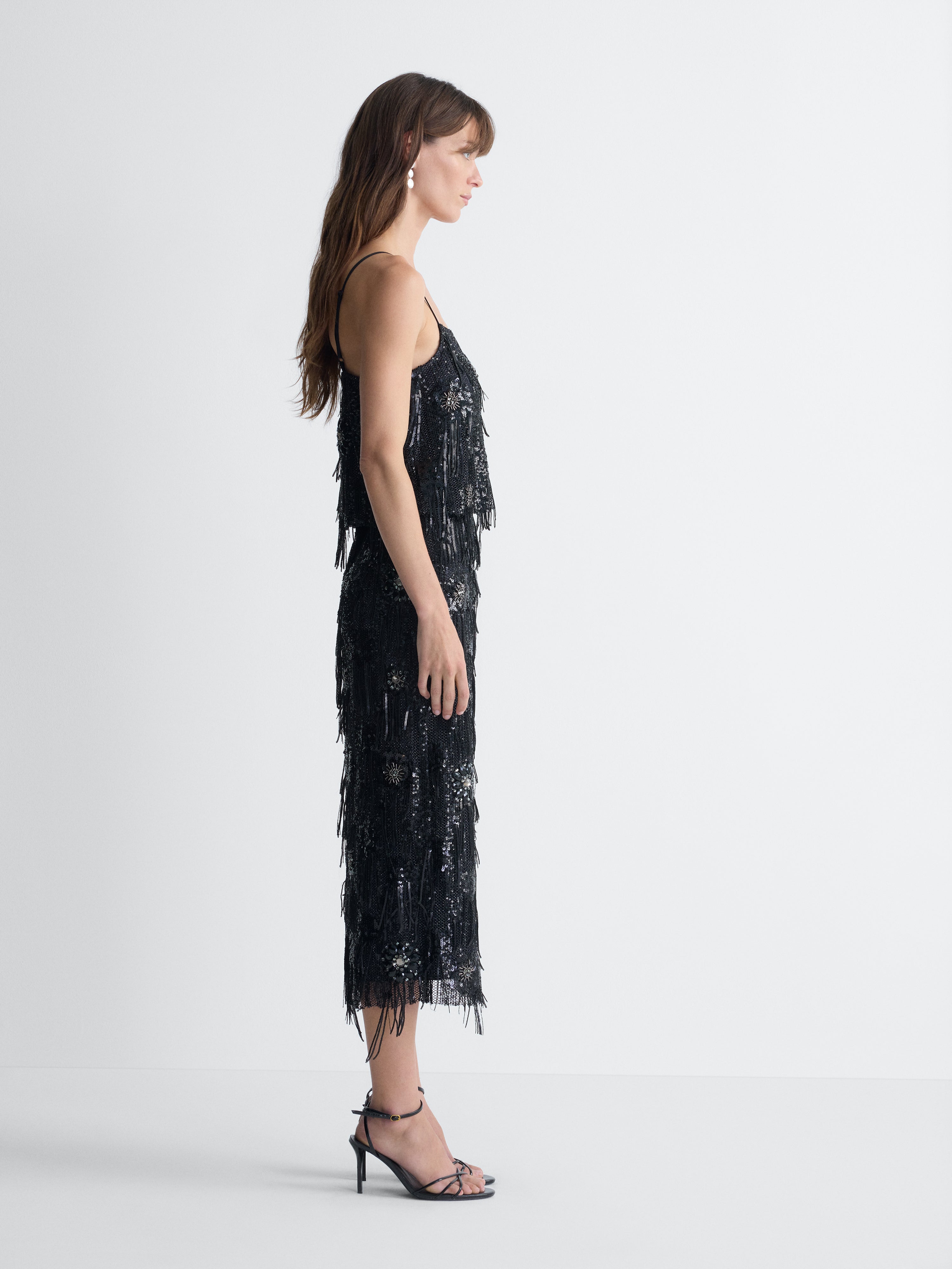 Vanna Tulle Skirt in Black, side view