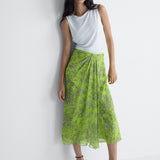 Francis Silk Skirt in Celandine Crystal, alternate pose
