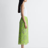 Francis Silk Skirt in Celandine Crystal, side view