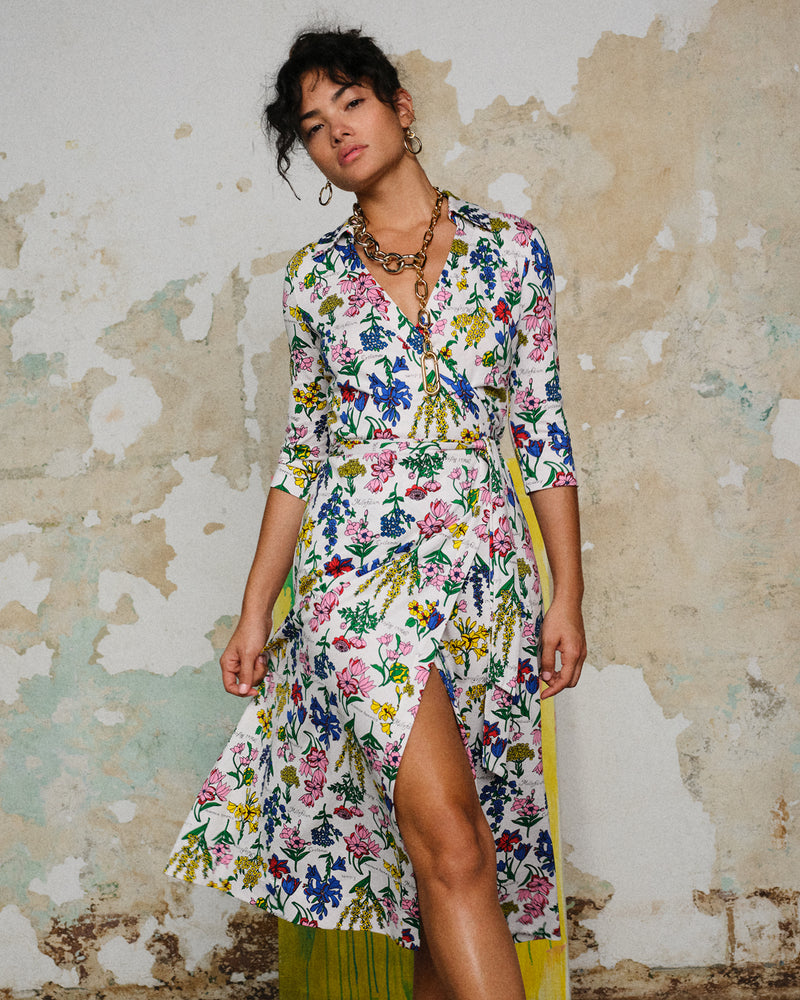 Abigail Silk Jersey Midi Wrap Dress