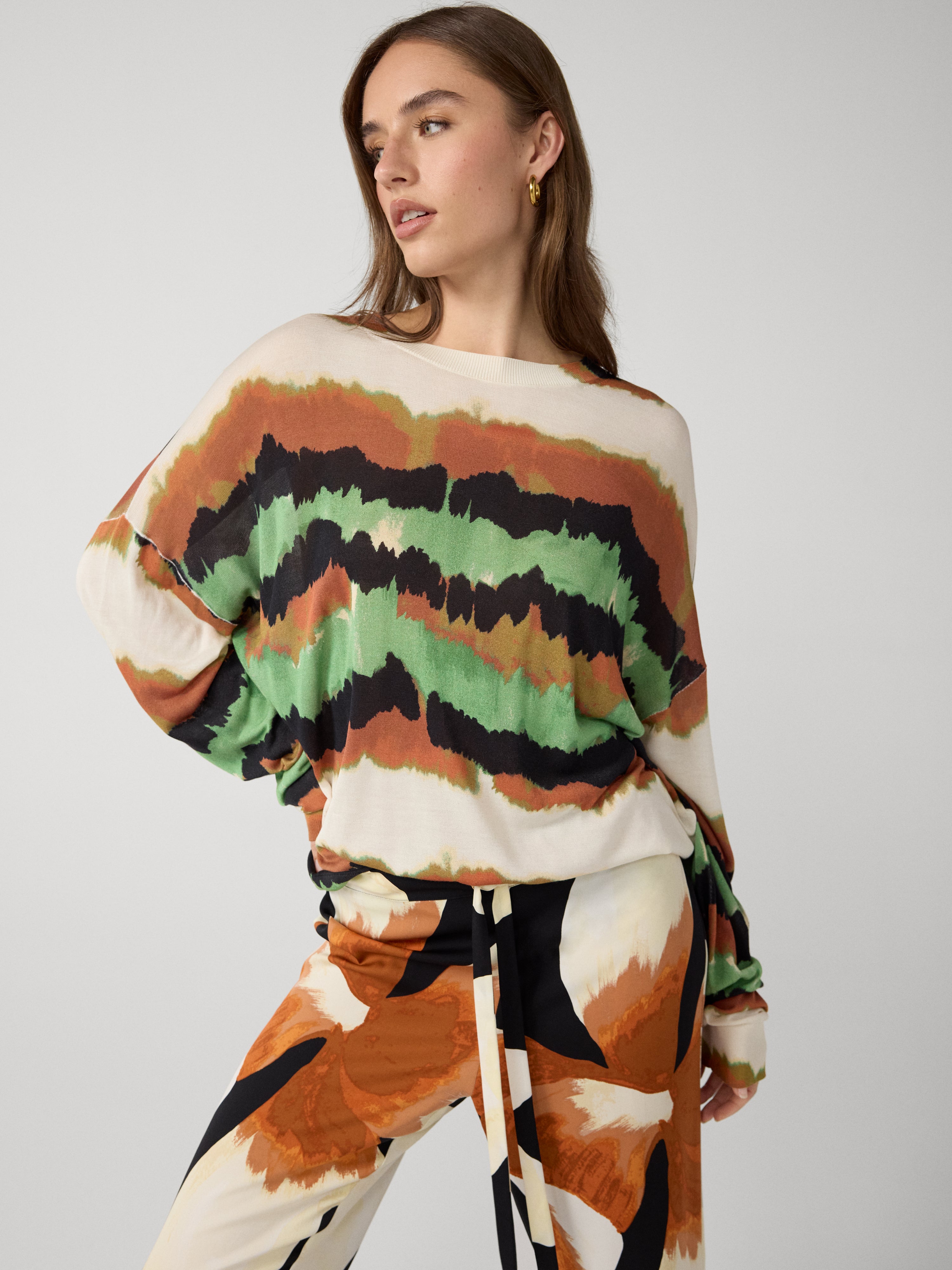 DIANE von FURSTENBERG - DIANE VON FURSTENBERG(DVF)(ダイアン・フォン・ファステンバーグ) 長袖セーター サイズP M レディース - グレー×黒 クルーネック/レース/薄手 Royce Sweater – Diane von Furstenberg