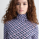 Logan Reversible Mesh Turtleneck in Window Pane, close-up