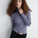 Logan Reversible Mesh Turtleneck in Window Pane, alternate pose