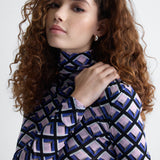 Logan Reversible Mesh Turtleneck in Window Pane, reverse side, close-up