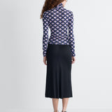 Logan Reversible Mesh Turtleneck in Window Pane, reverse side, back view