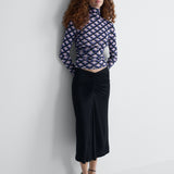 Logan Reversible Mesh Turtleneck in Window Pane, reverse side, alternate pose