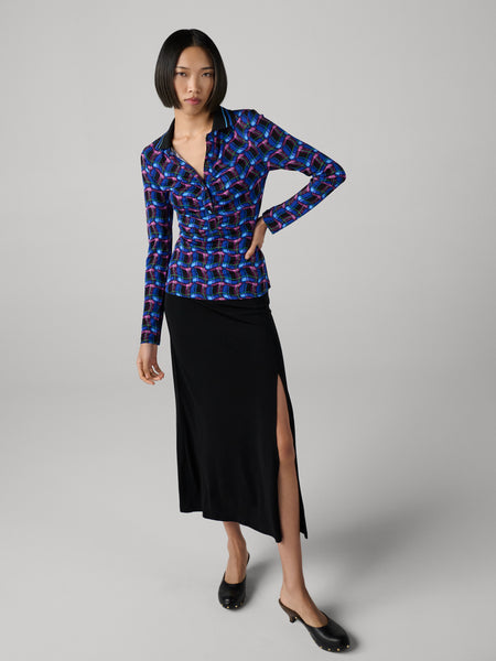 DIANE VON FURSTENBERG　シルク100%　ドルマン　チュニック DIANE VON FURSTENBERG Layton Silk Jersey and Chiffon Ruffle