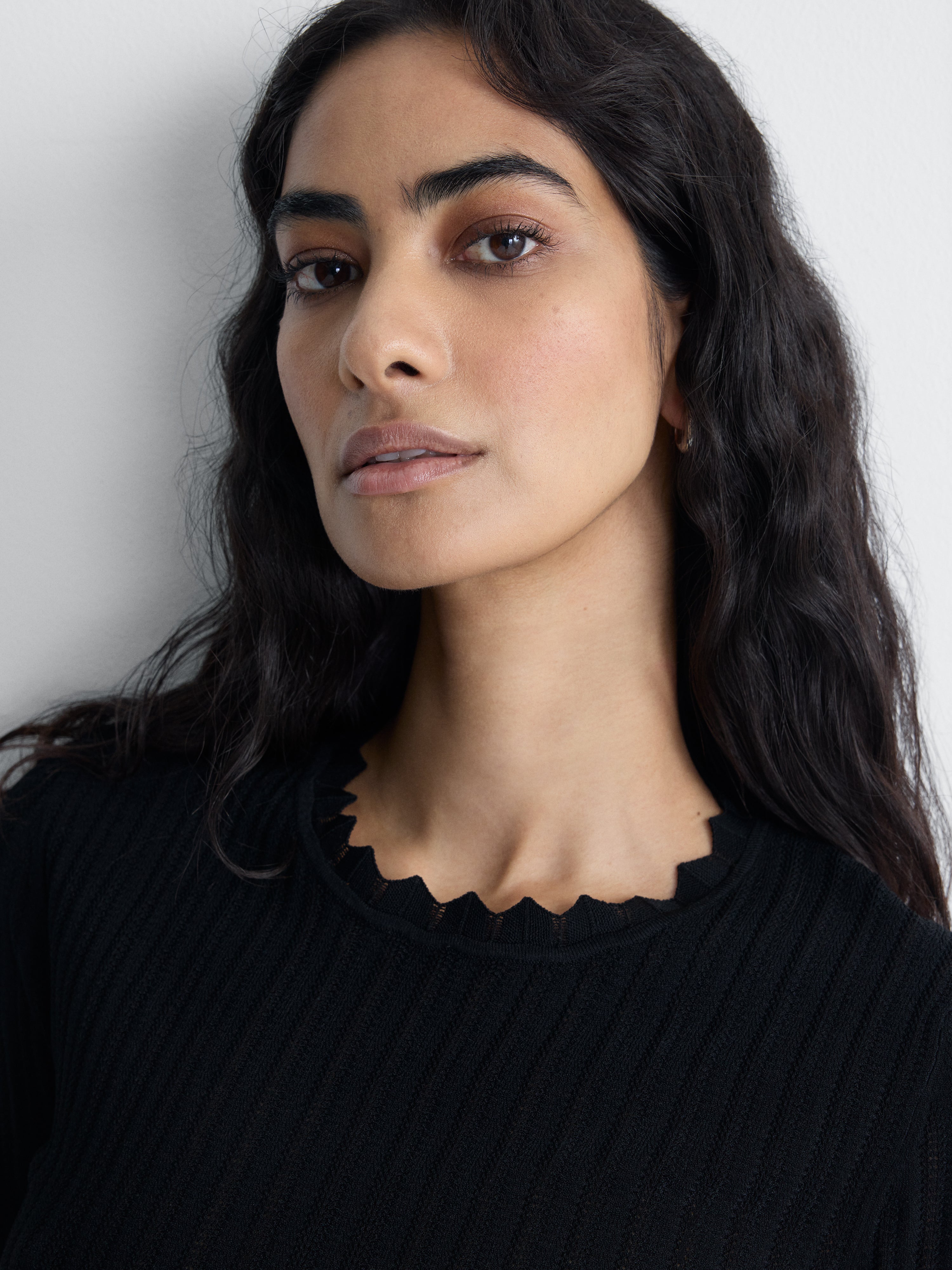 Tullia Knit Sweater in Black, close-up