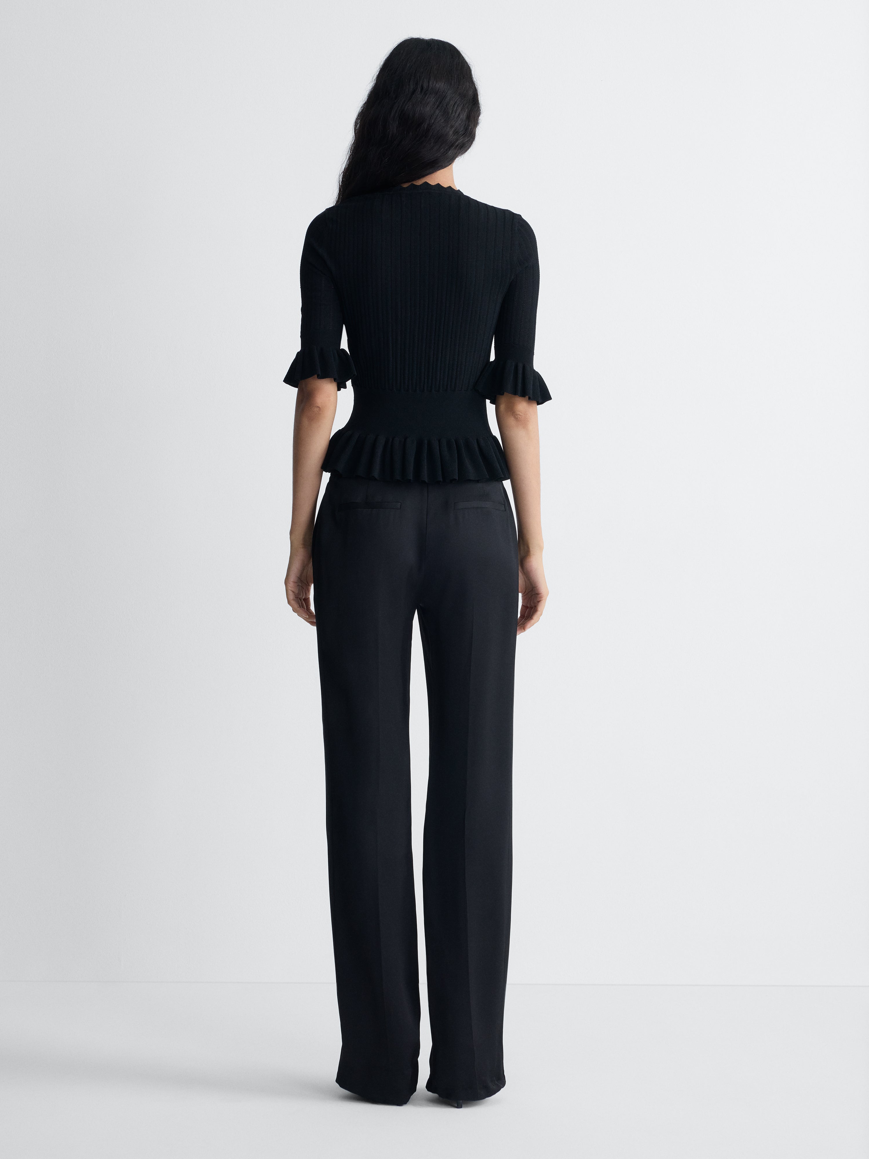 Tullia Knit Sweater in Black, back view
