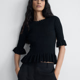 Tullia Knit Sweater in Black, alternate pose