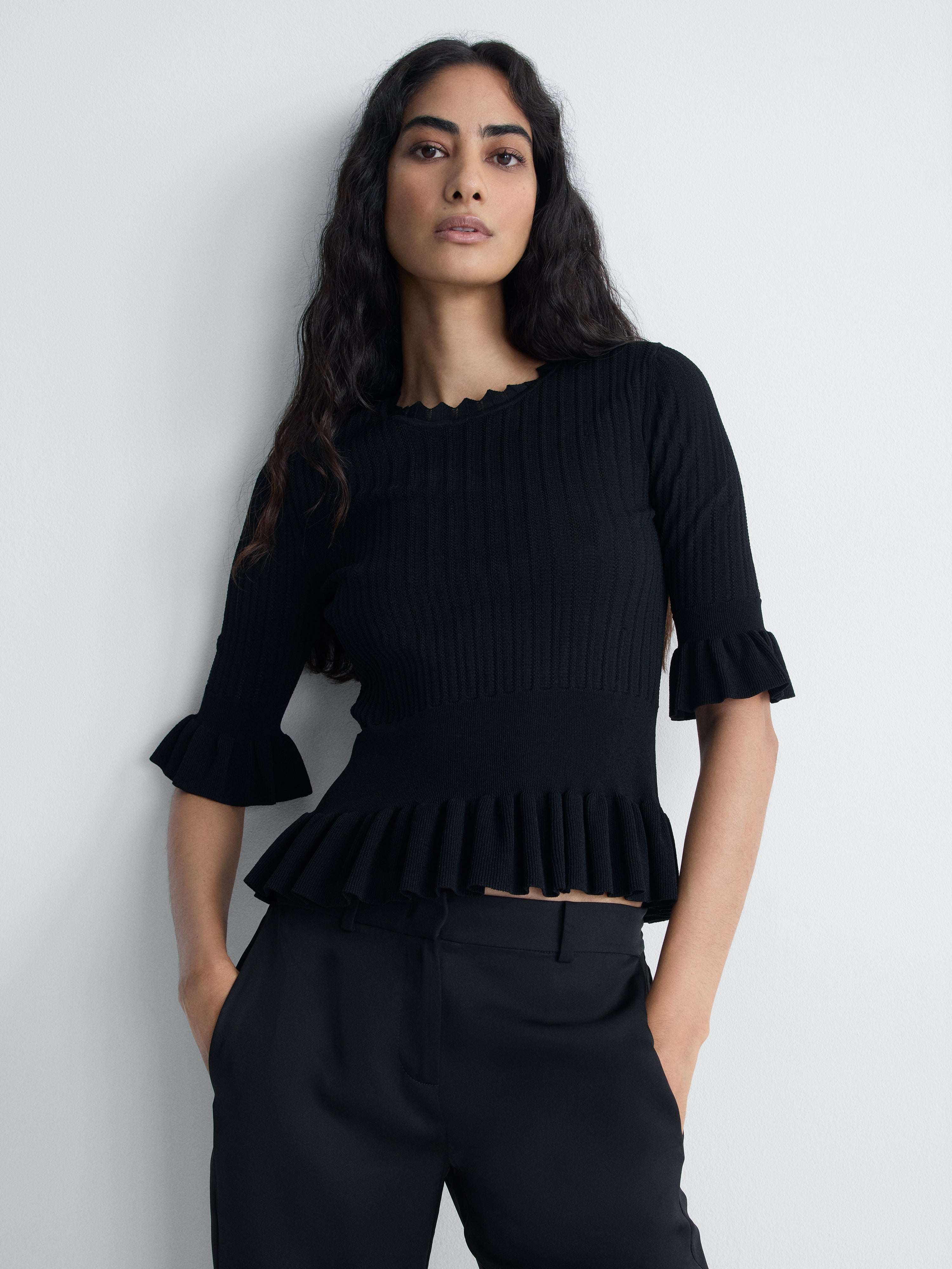 Tullia Knit Sweater in Black, alternate pose