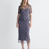 Florine Tulle Shirt in Window Pane, full length front view