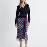 Ginevra Wool Cashmere Top in Black Multi, full length front view