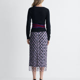 Ginevra Wool Cashmere Top in Black Multi, back view
