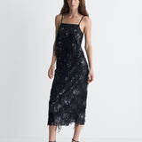 Serene Tulle Top in Black, full length front view
