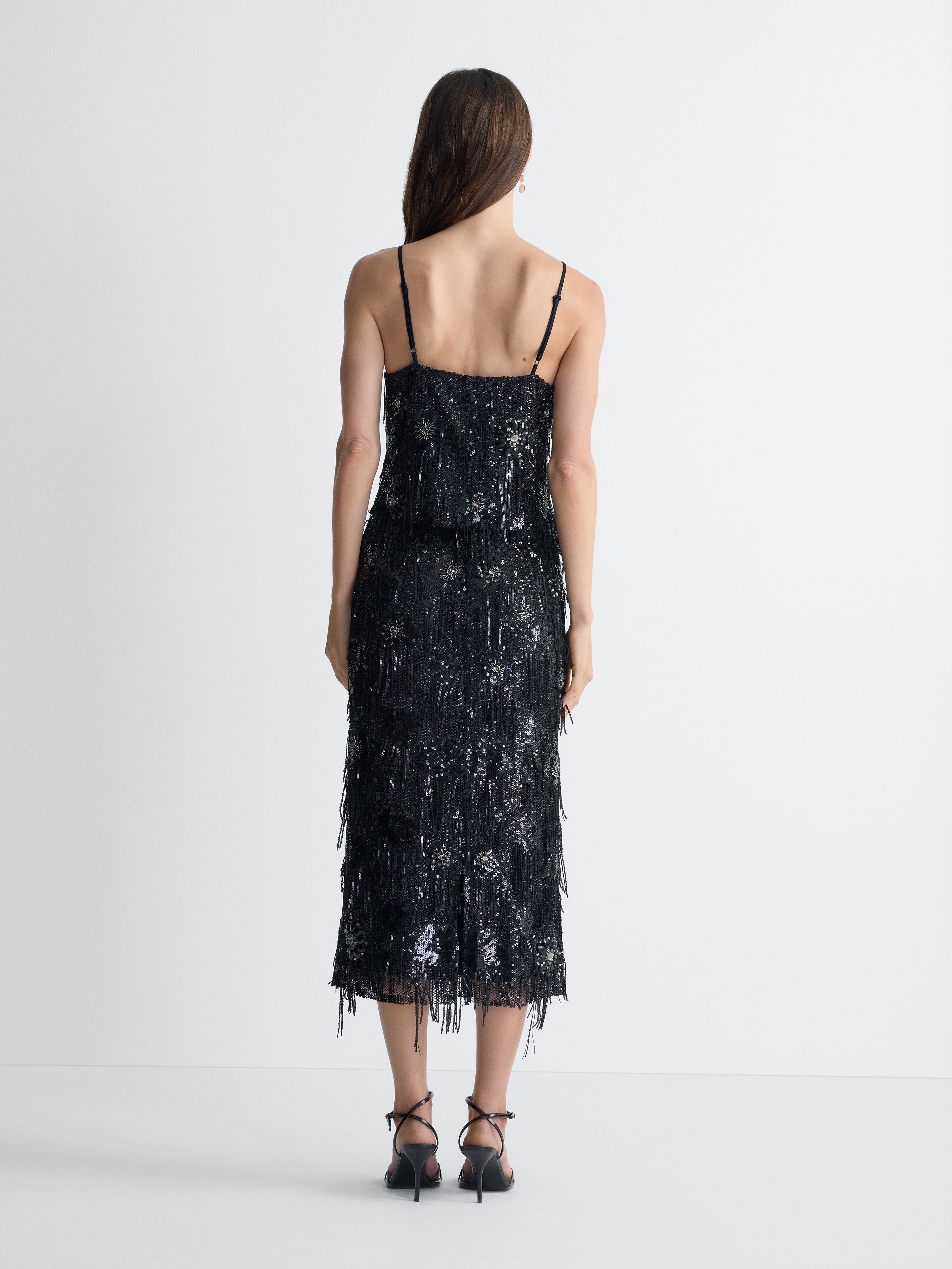 Serene Tulle Top in Black, back view