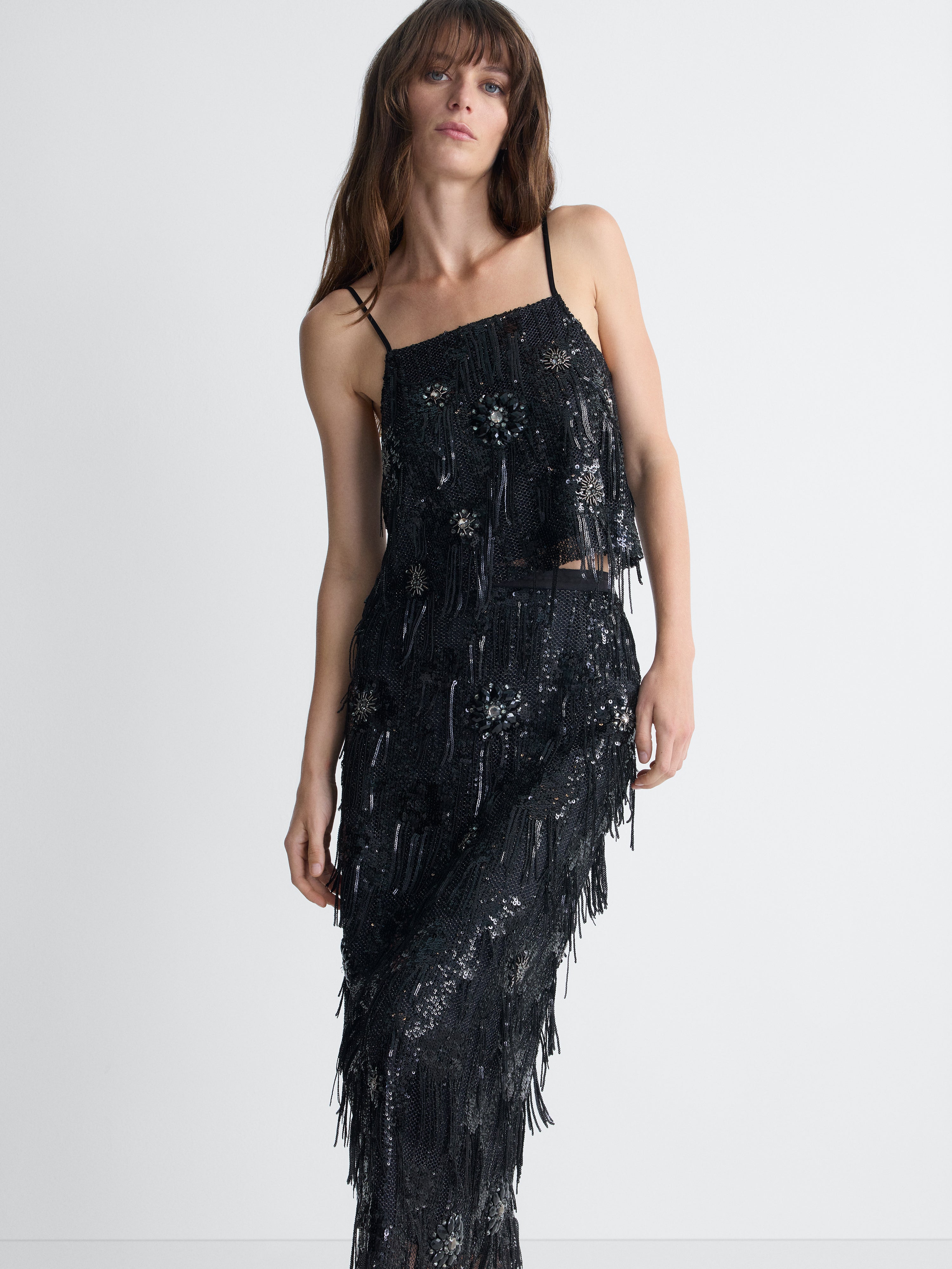 Serene Tulle Top in Black, alternate pose