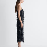 Serene Tulle Top in Black, side view