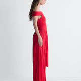 Colette Jersey Jumpsuit in Scarlet Red, side view