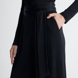 Avoria Jersey Jumpsuit in Black, close-up