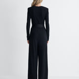 Avoria Jersey Jumpsuit in Black, back view