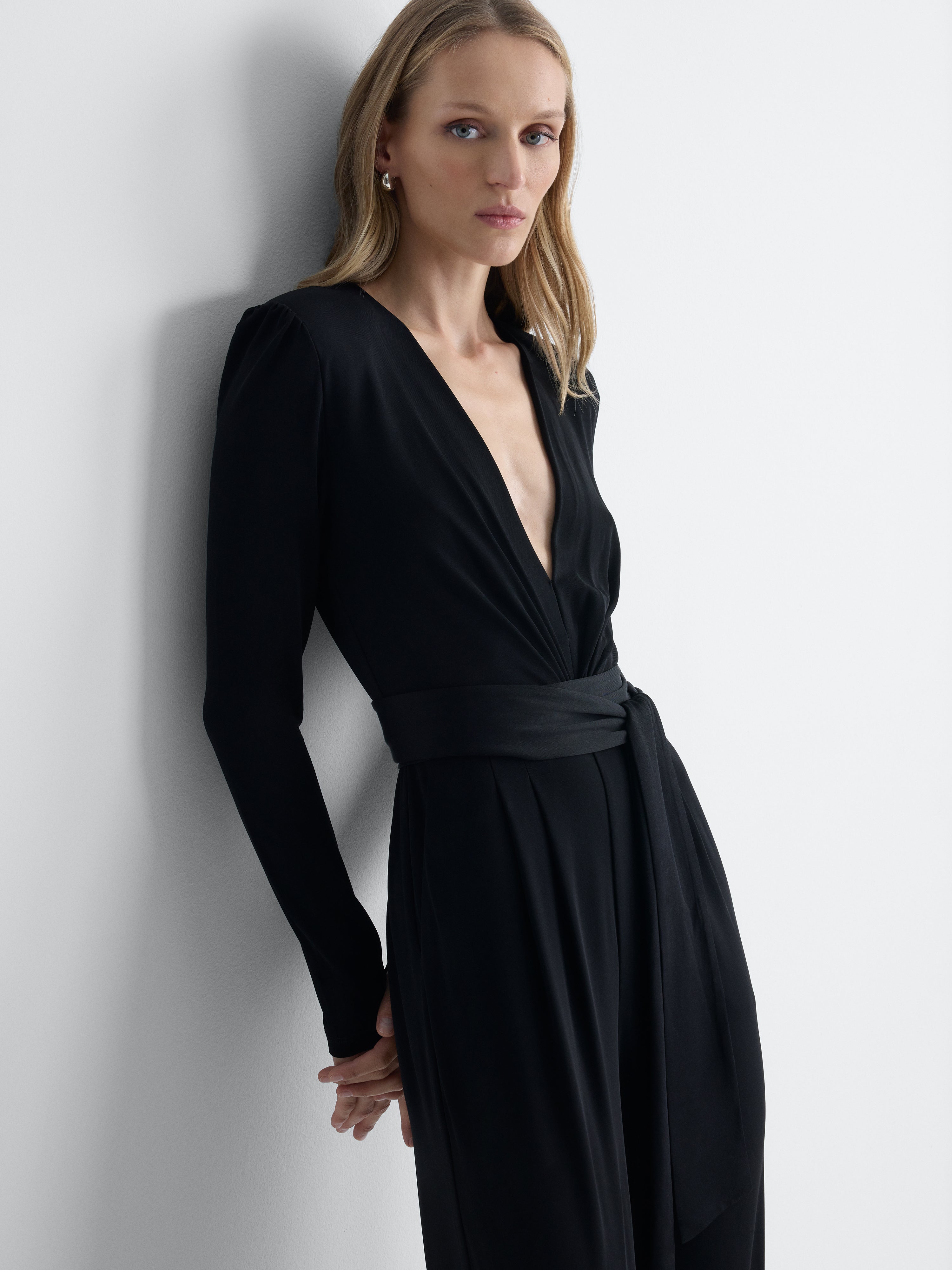 Avoria Jersey Jumpsuit in Black, alternate pose