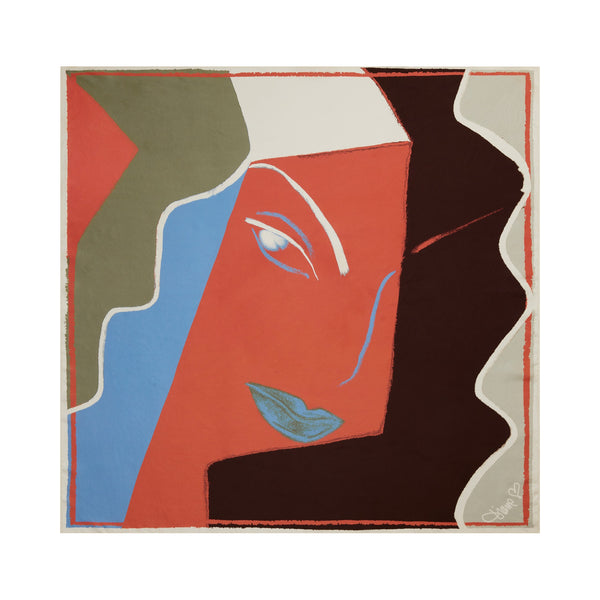 DIANE von FURSTENBERG 　 アルパカ　裏地シルク Flag Silk Scarf – Diane von Furstenberg