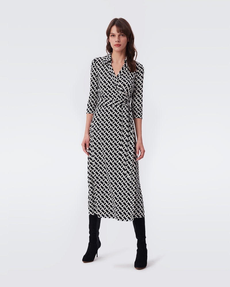 Abigail Silk Jersey Midi Wrap Dress